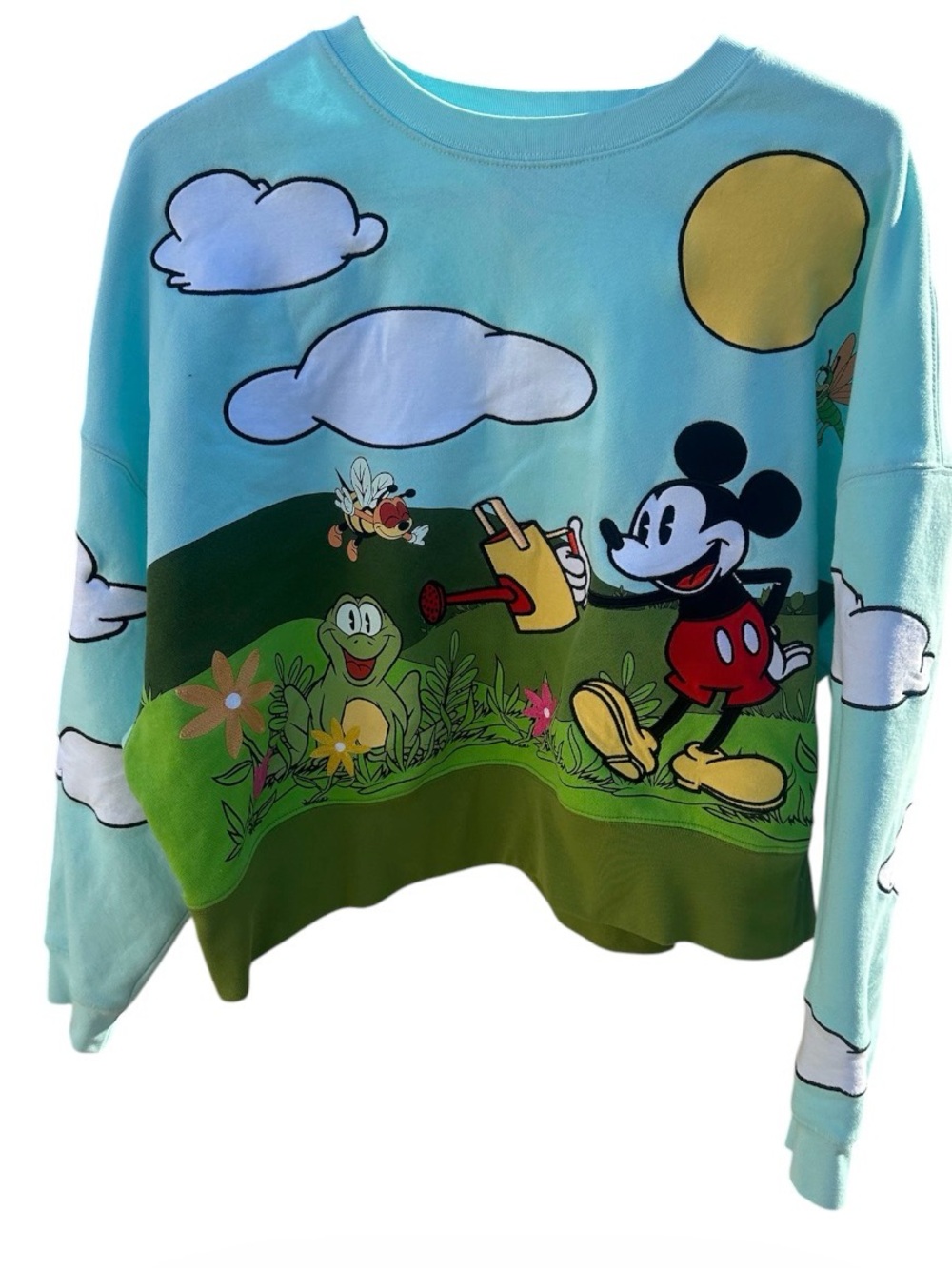 Disney -Mickey Mouse Pastel Graphic Sweatshirt - Garden preowned Size M - Picture 2 of 4